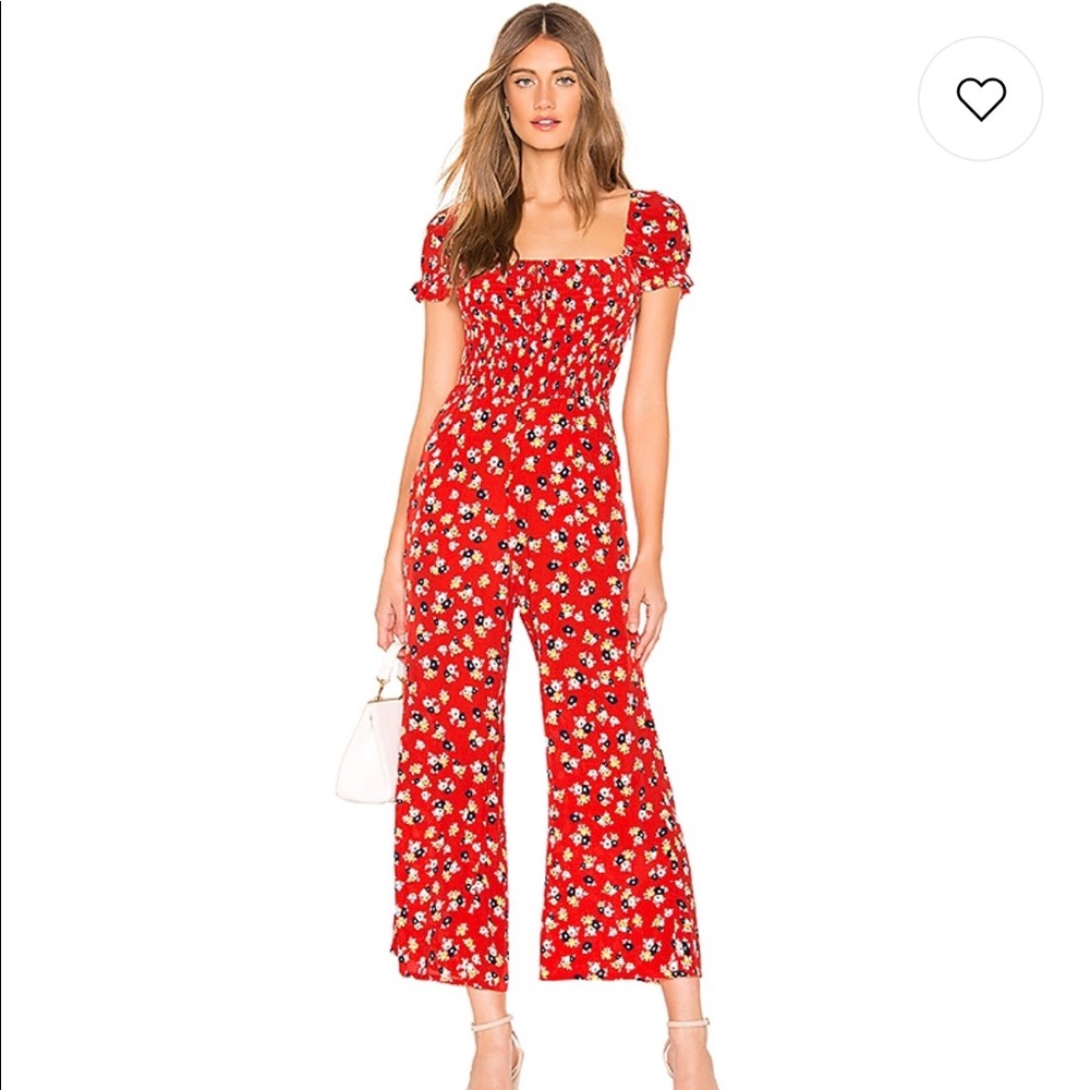 Della Jumpsuit in Red Jasmine Flora